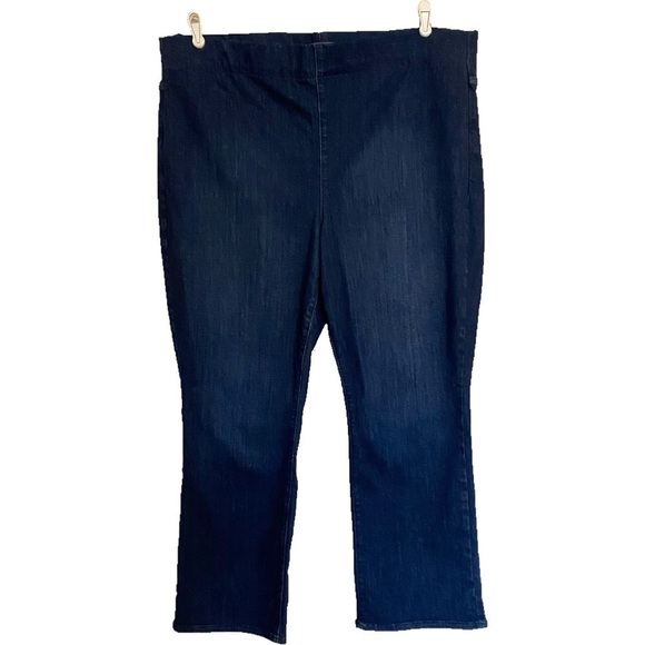 NYDJ Dark Kenzie Wash Pull On Bootleg Jeggings Jeans Size P2X - Picture 1 of 14